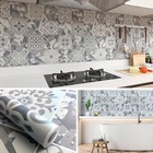 Kit 6 Metros De Papel De Parede Adesivo Azulejo Moderno Cinza2