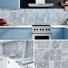 Kit 6 Metros De Papel De Parede Adesivo Azulejo Moderno Cinza