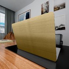 Kit 6 Metros De Papel De Parede Lavavel Metalico Escovado Ouro