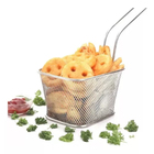Kit 6 Mini Cesto Fritura Servir Porções Batata Frita 10cm