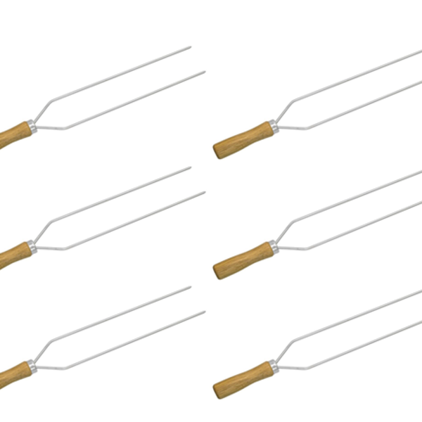 Kit 6 Mini Espeto Duplo Churrasco 39 Cm Espetinho Matrinox