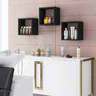 Kit 6 Nichos Organizador De Parede Quadrado Preto - Montanari