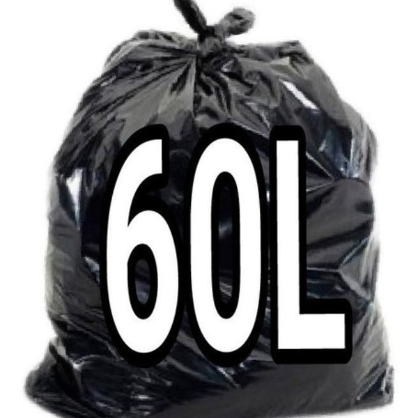 Kit 6 Pacotes Com Saco De Lixo 50 Litros Preto 100un