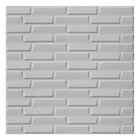 Kit 6 Painel 3d Adesivo Tijolinho Branco 70x70cm Alto Relevo