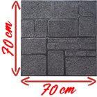 Kit 6 Painel 3d Auto Adesivo Tijolinho Pedras Preto 70x70cm