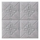 Kit 6 Painel Auto Adesivo Placa Ladrilhos Prateados 70x70cm