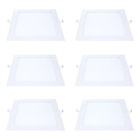Kit 6 Painel Led Embutir Quadrado 24w 4000k 29x29cm Avant