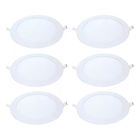 Kit 6 Painel Led Embutir Redondo 18w 4000k 22cm Avant