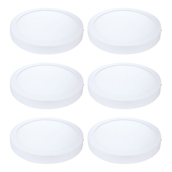 Kit 6 Painel Plafon Led Sobrepor Red Neutra 4000k 18w 22cm