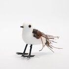 Kit 6 Passarinhos Branco Decoração Natal Em Isopor 10cm