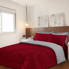 Kit 6 Pçs Com Edredom E Lençol Aconchego Casa Dona Dupla Face