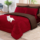 Kit 6 Pçs Com Edredom E Lençol Aconchego Casa Dona Dupla Face