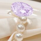 Kit 6 Peças Anel Prendedor Porta Guardanapo Pérola E Pedra Li