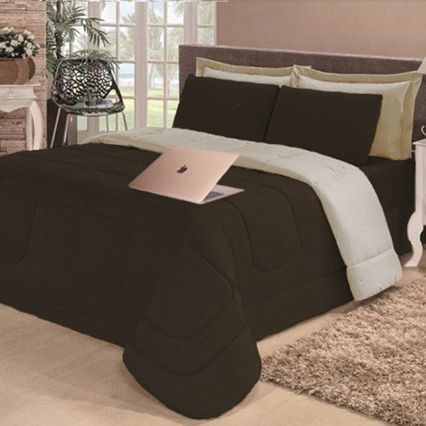 Kit 6 Peças Cobre Leito Formoso Dupla Face Casal Queen Casen