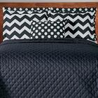 Kit 6 Peças Cobre Leito Mosaico Casal Preto Casa Dona