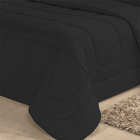 Kit 6 Peças Colcha Soft Dupla Face Casal Queen Casen Preto