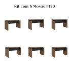 Kit 6 Peças Com Escrivaninhas Operacionais Em Tamburato Mesa