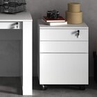 Kit 6 Peças Com Mesa Em L, 2 Gaveteiros, 2 Armários Multiuso