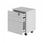 Kit 6 Peças Com Mesa Em L, 2 Gaveteiros, 2 Armários Multiuso