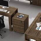 Kit 6 Peças Com Mesa Em L, 2 Gaveteiros, 2 Armários Multiuso