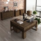 Kit 6 Peças Com Mesa Em L, 2 Gaveteiros, 2 Armários Multiuso