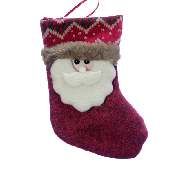 Kit 6 Peças Decoração Natal Bota Meia Papai Noel Natalino 18cm