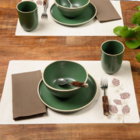 Kit 6 Peças Mesa Posta Casal Prato Raso Clean E De Sobremesa