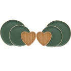 Kit 6 Peças Mesa Posta Casal Prato Raso E De Sobremesa Com Ba