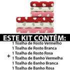 Kit 6 Peças Toalha Banho + Rosto Infantil Estampada 100 Algod