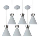 Kit 6 Pendente Sinus 4001 Branco C/ Cromado/1