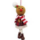 Kit 6 Pendentes Biscoito Xadrez Decoração Árvore Natal 17cm