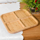 Kit 6 Petisqueiras Quadrada Bambu 20cm Class Home