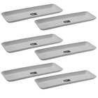 Kit 6 Petisqueiras Retangulares Prato De Petisco Coza Grande