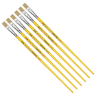 Kit 6 Pincel Chato Longo Cerda Natural 815-10 Nº10 Tigre