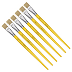 Kit 6 Pincel Chato Longo Cerda Natural 815-18 Nº18 Tigre