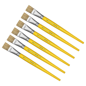 Foto de Kit 6 Pincel Chato Longo Cerda Natural 815-24 Nº24 Tigre