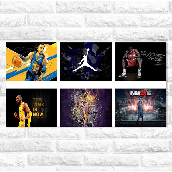 Kit 6 Placas Decorativas Basquete M6