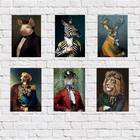 Kit 6 Placas Decorativas Bichos Gente 18x27cm