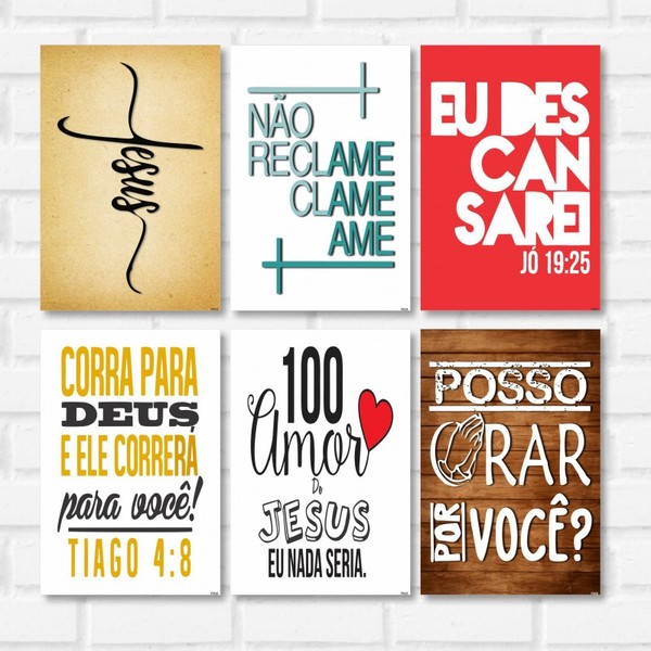 Kit 6 Placas Decorativas Frases Evangelicas Cristas Gospel Leroy Merlin