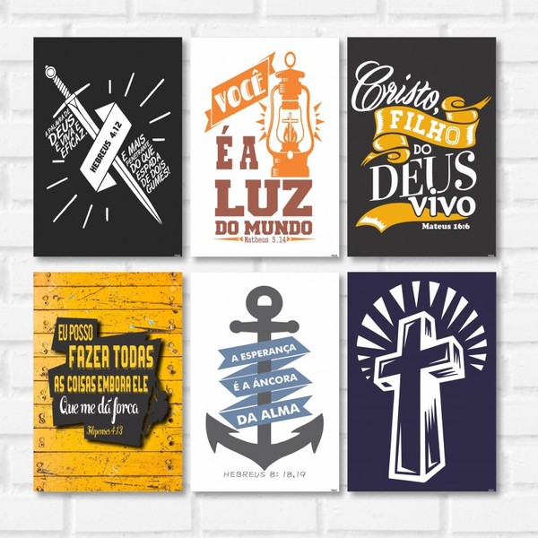 Kit 6 Placas Decorativas Frases Evangelicas Cristas Gospel Leroy Merlin