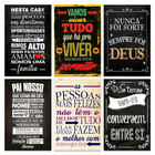 Kit 6 Placas Decorativas Frases Motivacionais 20x13 Cm Mdf