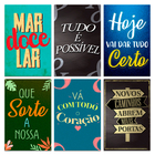Kit 6 Placas Decorativas Frases Motivacionais Mdf 20x13 Cm