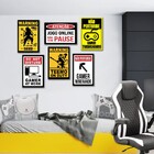 Kit 6 Placas Decorativas Gamer