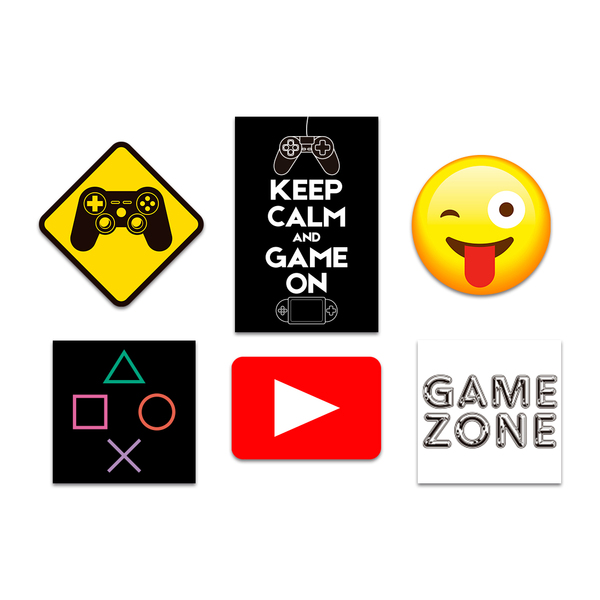 Kit 6 Placas Quadros Decorativos Game Geek Nerd Quarto