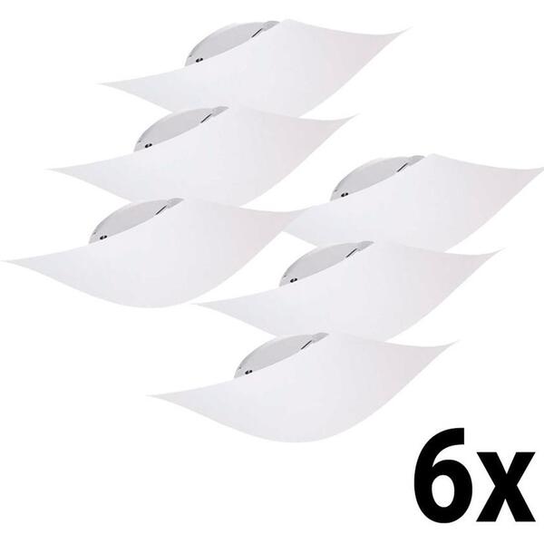 Kit 6 Plafon Quadrado Pvc 1xe27 30w 250v Taschibra