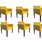 Kit 6 Poltrona , Escritório Sala De Recepção Verona  Suede  A