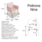 Kit 6 Poltrona Cadeira Para Sala Escritorio Nina Rose