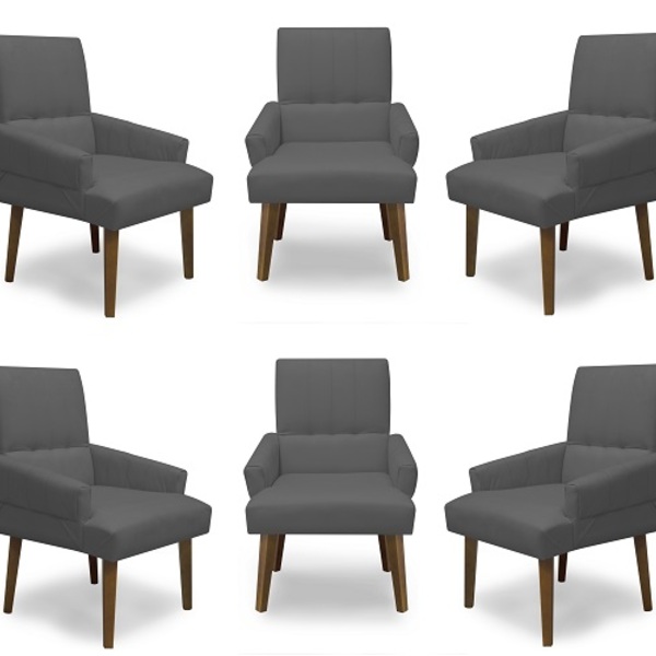 Kit 6 Poltronas Cadeiras Decorativa Sala De Jantar Itália Sue