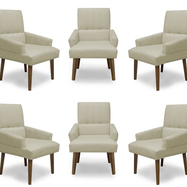 Kit 6 Poltronas Cadeiras Decorativa Sala De Jantar Itália Sue