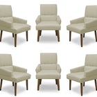 Kit 6 Poltronas Cadeiras Decorativa Sala De Jantar Itália Sue